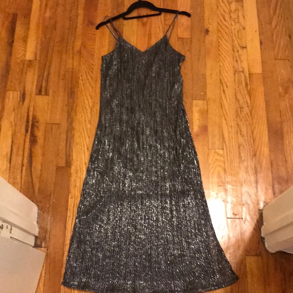 Gunmetal/MetallicBlack/Silver SpaghettiStrap Dress - Picture 2 of 12
